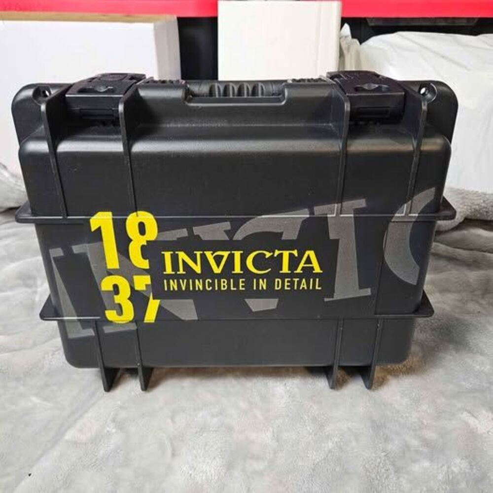 Invicta 8-Slot Watch Storage Case Hard Shell with Foam - Black & Yellow